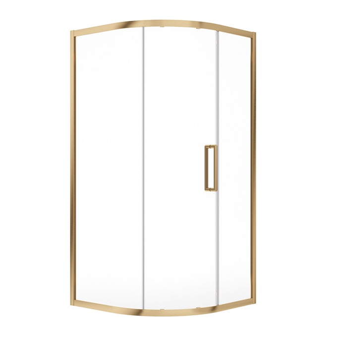 Aspect Brushed Brass Single Door 900mm Quadrant