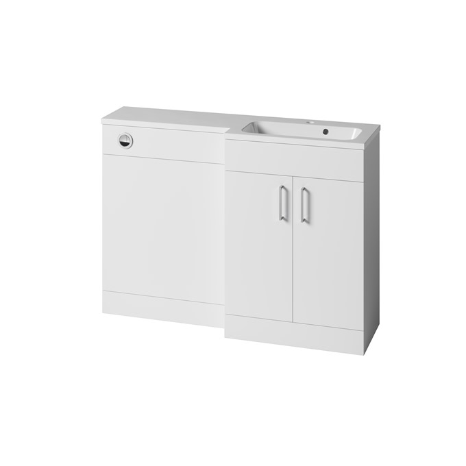 Essential Montana L-Shape 1200 Gloss White Right Hand Vanity Unit