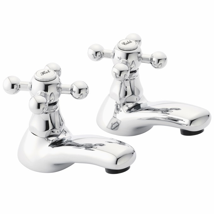 Essential Layo Basin Pillar Tap Pair 2 Tap Holes Chrome