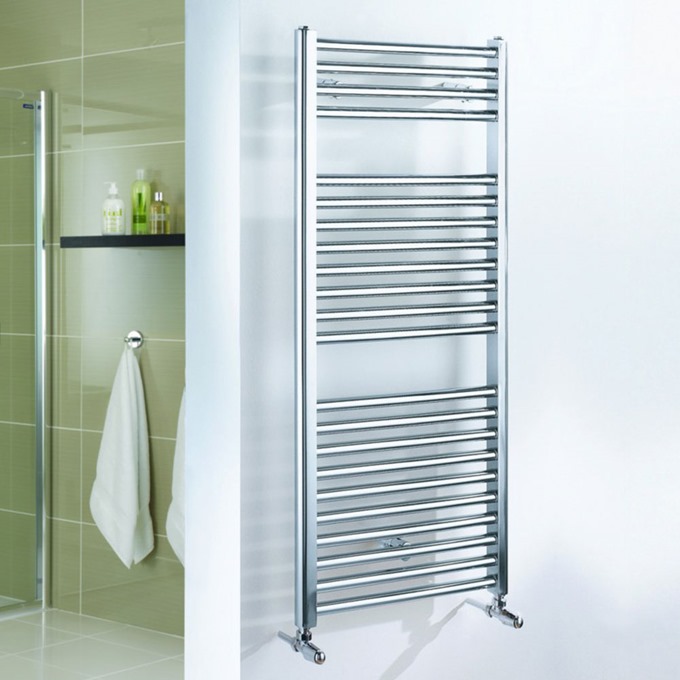 Essential STANDARD Towel Warmer; Straight Tubes; 1110mm High x 600mm Wide; Chrome