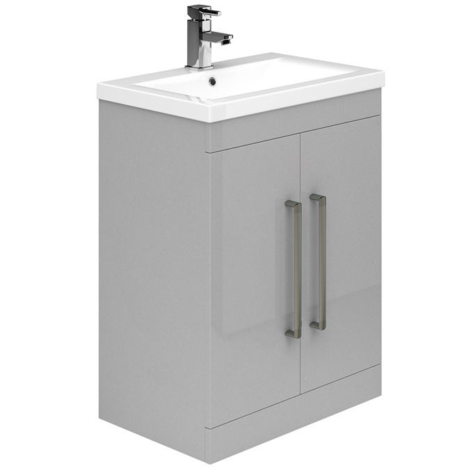 Essential Montana 500mm x 820mm 2 Door Vanity Unit & Basin - Light Grey