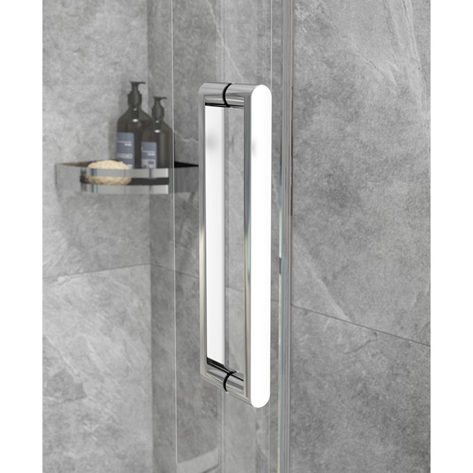 Aspect Chrome Single Door 1200x800mm Offset Quadrant