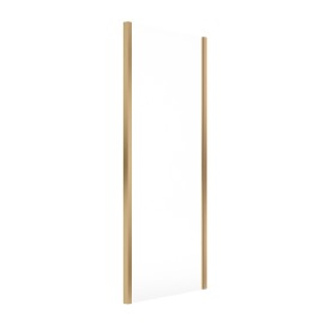 Aspect Brushed Brass 760mm Framless Side Panel + Profile