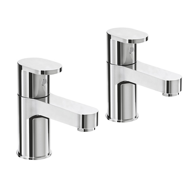 Essential Osmore Bath Pillar Tap Pair 2 Tap Holes Chrome