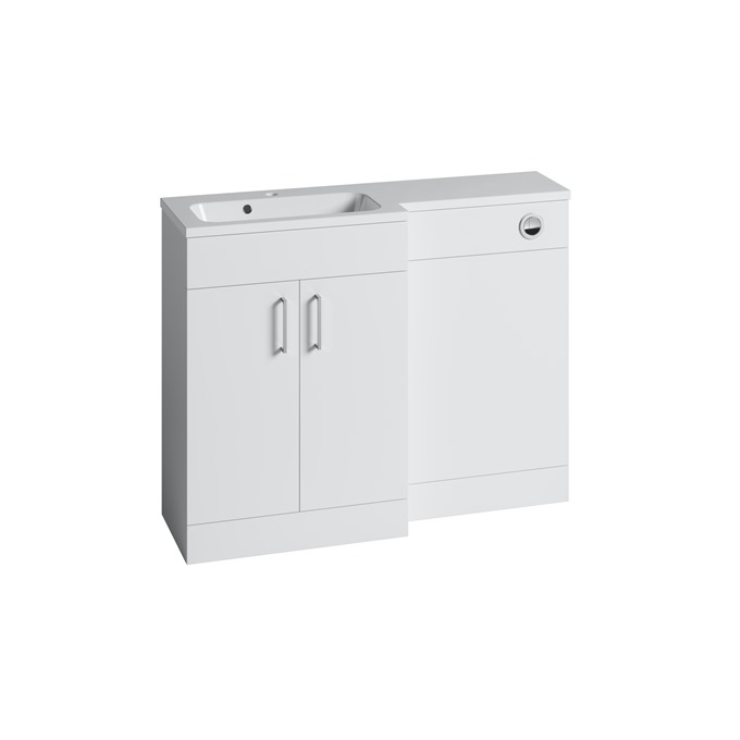 Essential Montana L-Shape 1100 Gloss White Left Hand Vanity Unit