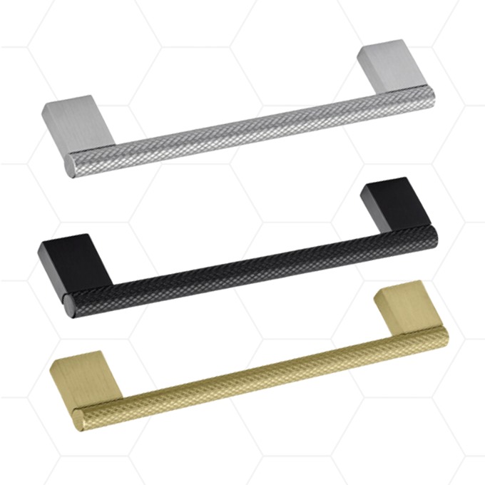 Knurled Bar Handle 160mm Brushed Brass