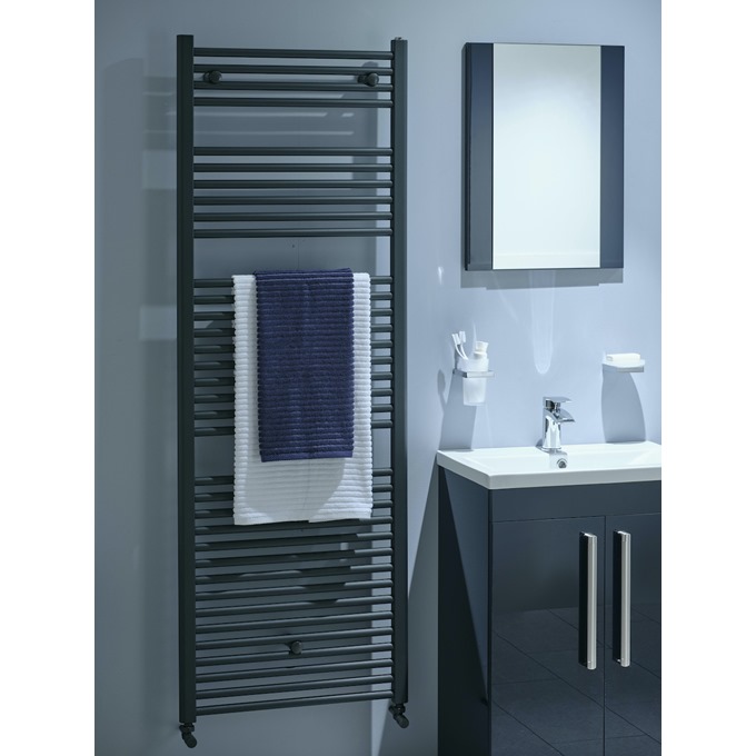 Essential STANDARD Towel Warmer; 1703mm High X600mm Wide; Anthracite Grey