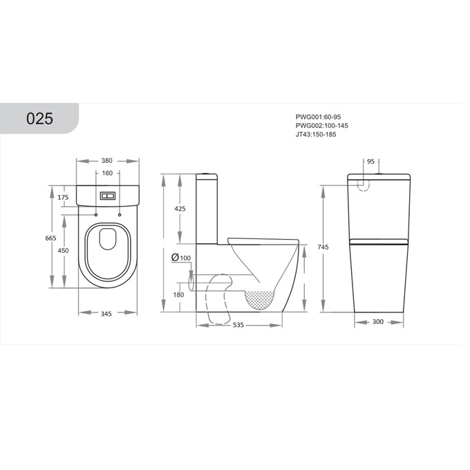 Genoa Round Rimless Comfort Height CTW C/C Pan with Cistern and Soft Close Seat