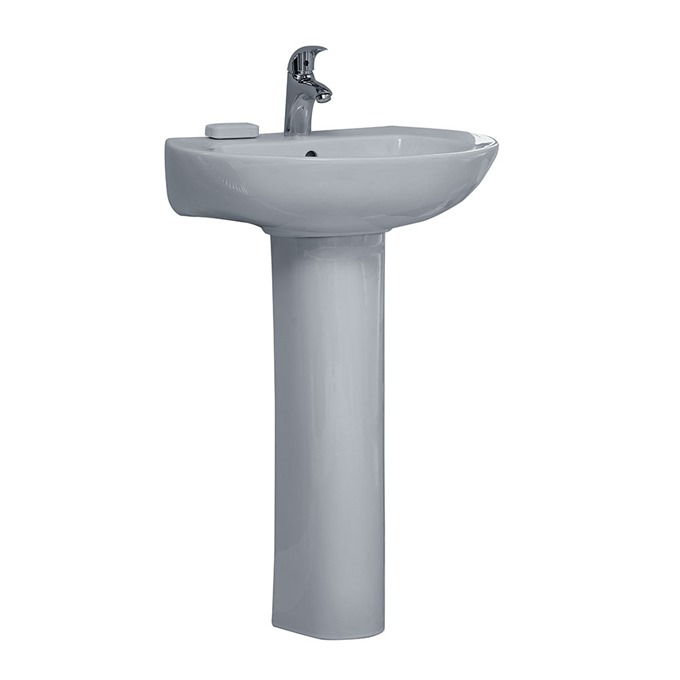 Essential OCEAN Basin + Full Pedestal Pack; 560mm Wide; 2 Tap Holes; White