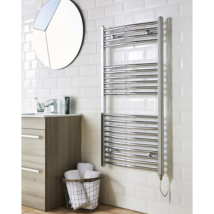 Curved Chrome Towel Rail 1000 x 500mm