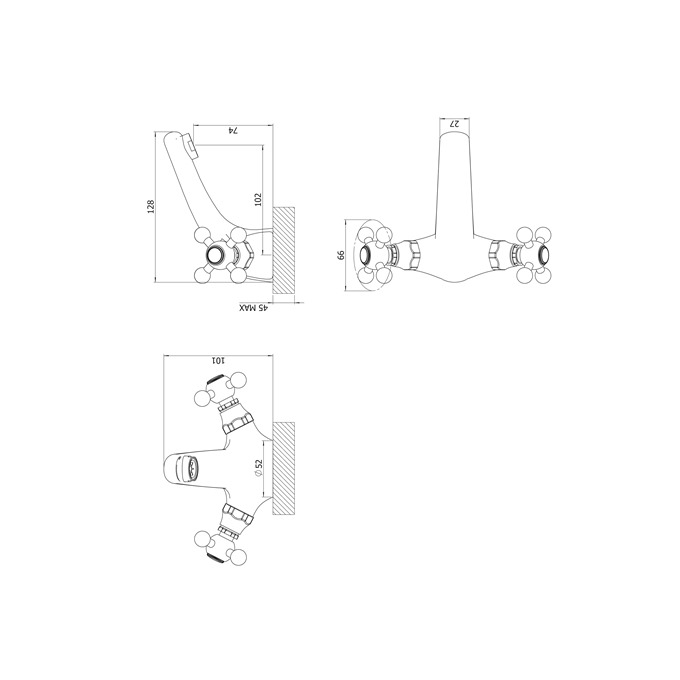 Essential Layo Mono Basin Mixer 1 Tap Hole Chrome