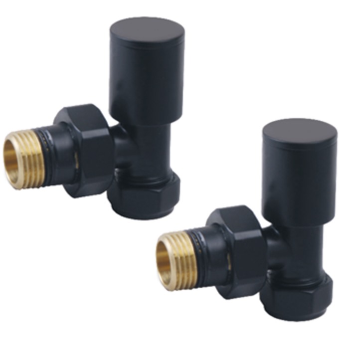 Black Angled Valves (Pair)