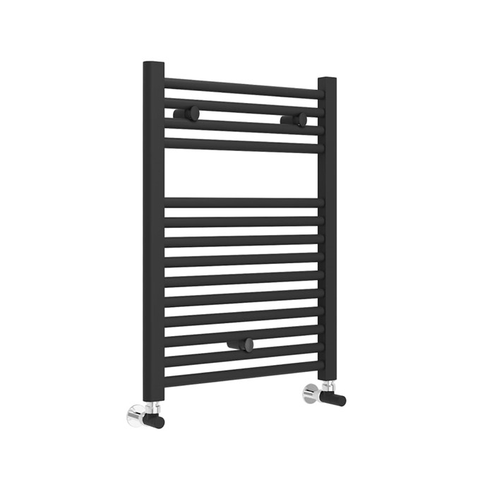 Essential straight 690 X 500 matt black Towel Warmer BTU 1410