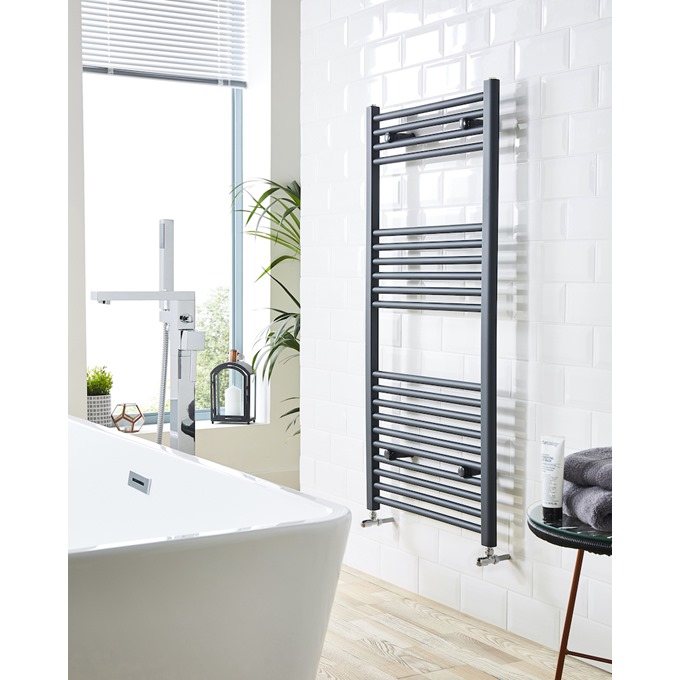 Straight Anthracite Towel Rail 1000 x 600mm