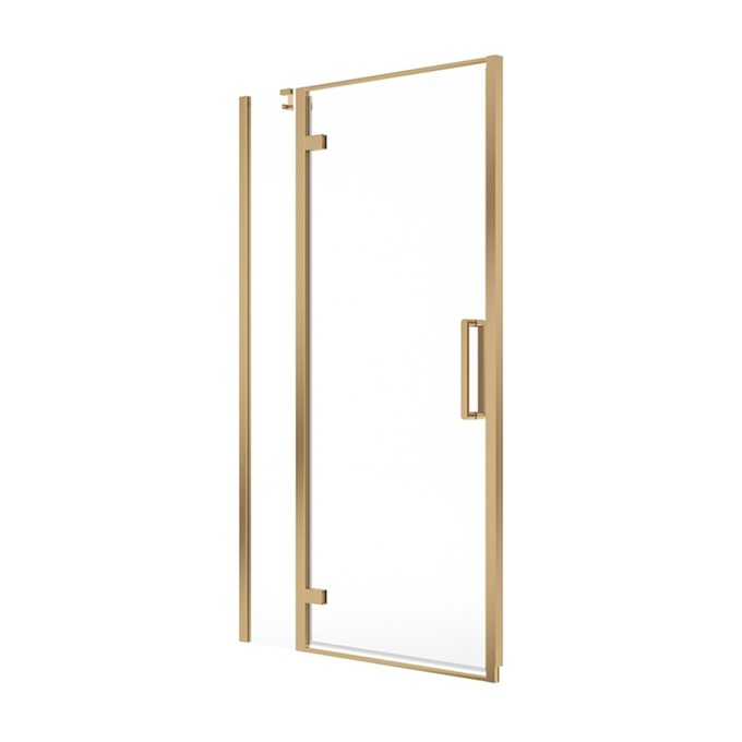 Aspect Brushed Brass 1000mm Hinged & Inline Door