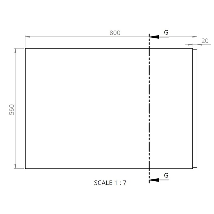 BC Designs Solidblue 800mm x 560mm End Panel - White