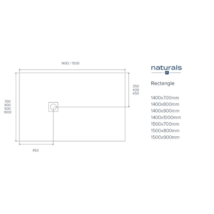 1400 x 700mm Slate Tray - Black