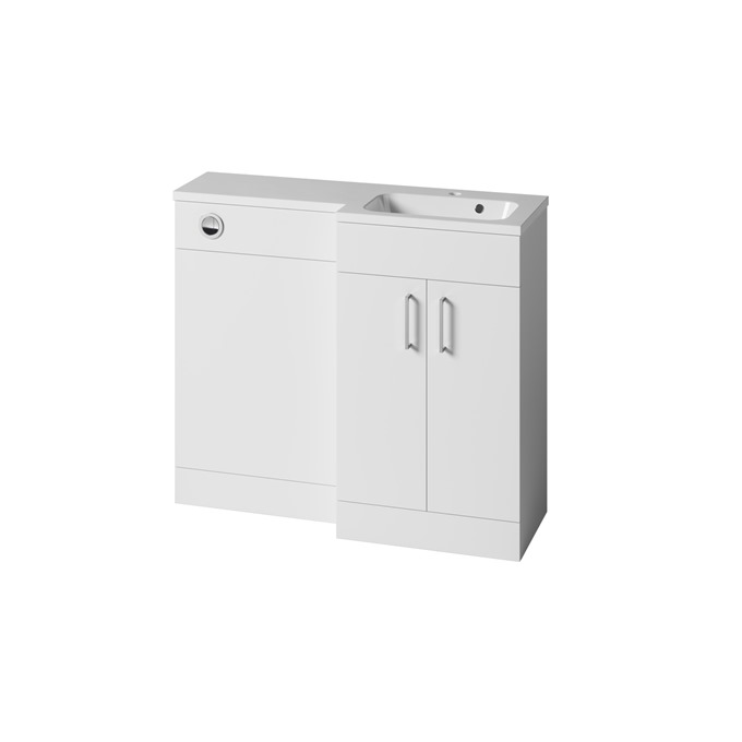 Essential Montana L-Shape 1000 Gloss White Right Hand Vanity Unit