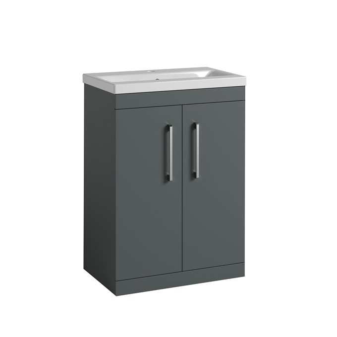 Essential Montana 600mm x 820mm 2 Door Vanity Unit & Basin - Forest Green