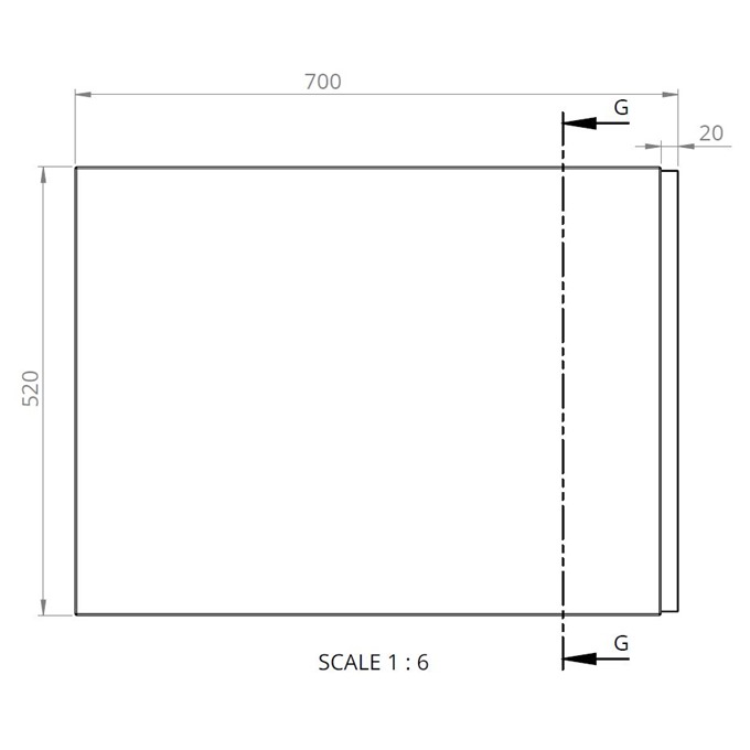 BC Designs Solidblue 700mm x 520mm End Panel - White