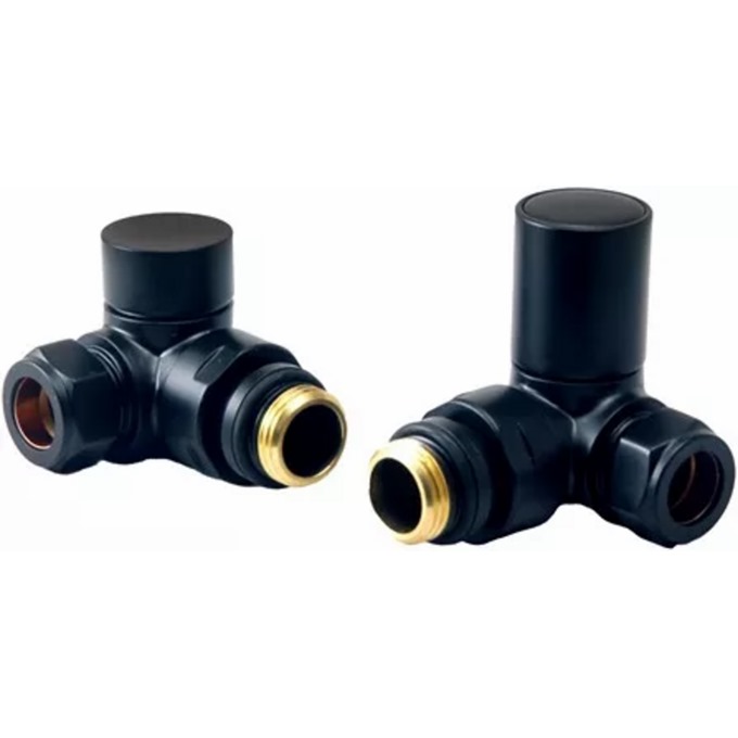 Black Corner Valves (Pair)