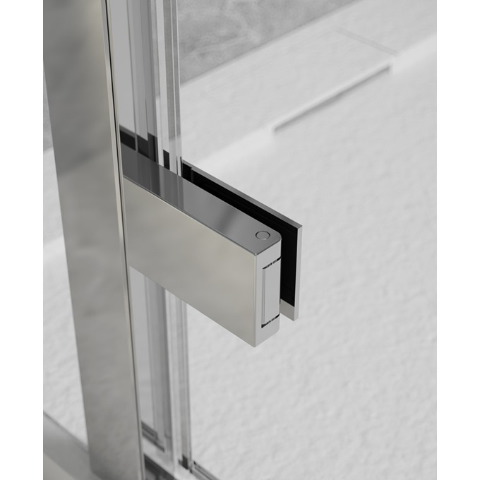 Aspect Chrome Single Door 1000x800mm Offset Quadrant