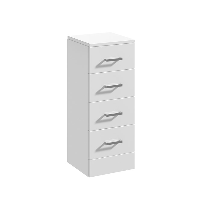 Essential Alaska White Drawer Unit; 350mm wide; 4 drawer model