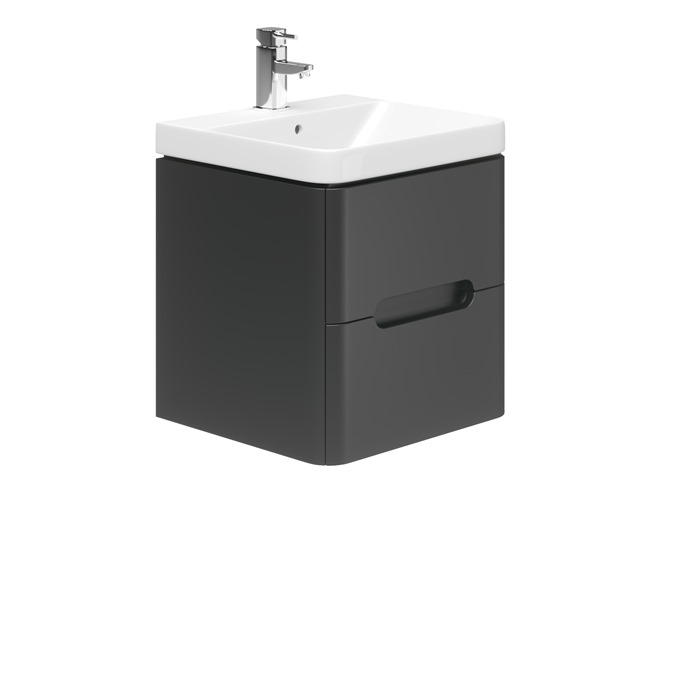 Essential Colorado 500 Wall Hung Unit & Basin Graphite Grey