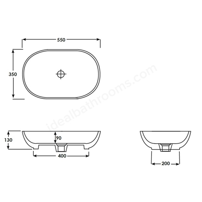 Essential Lavender 550mm Vessel Basin 0 Tap Holes