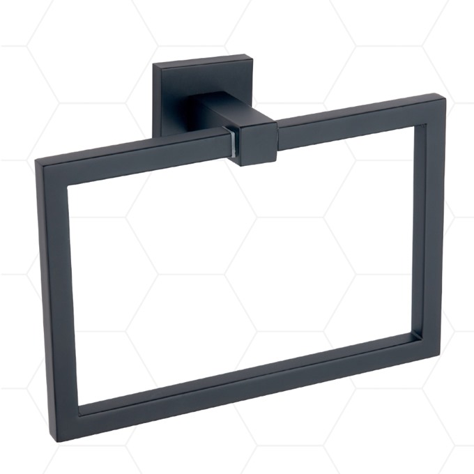 Hexham Matt Black Towel Ring