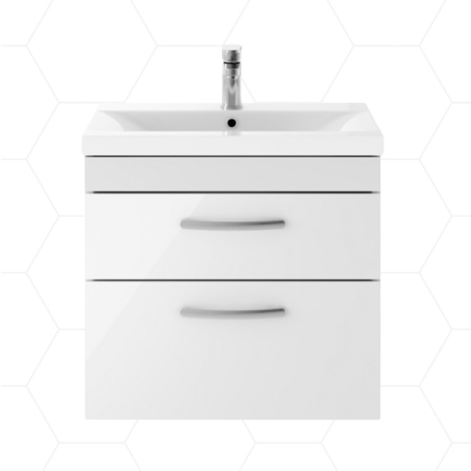 Kinetic 600 x 383mm Wall Mounted 1 Drawer Unit Gloss White