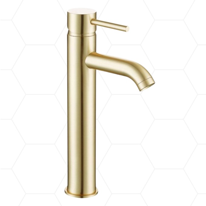 Gordon Hi Rise Mono Basin Mixer - Brushed Brass