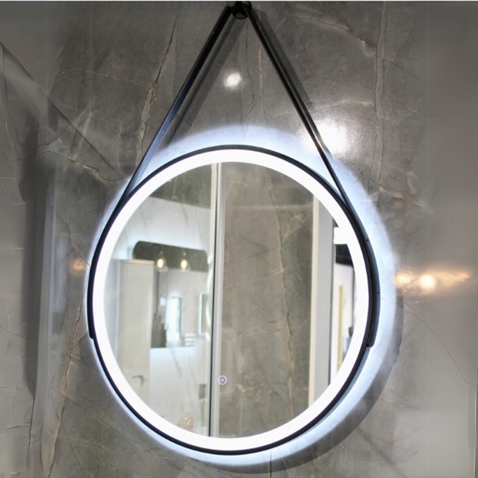 Newark 600mm Circular L.E.D Mirror - Black