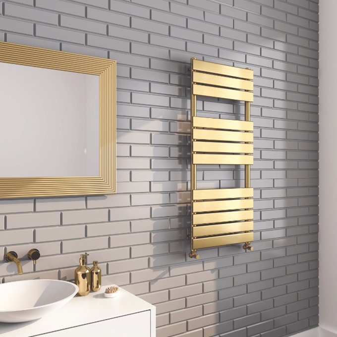 Dorado Brushed Brass Designer Towel Rail